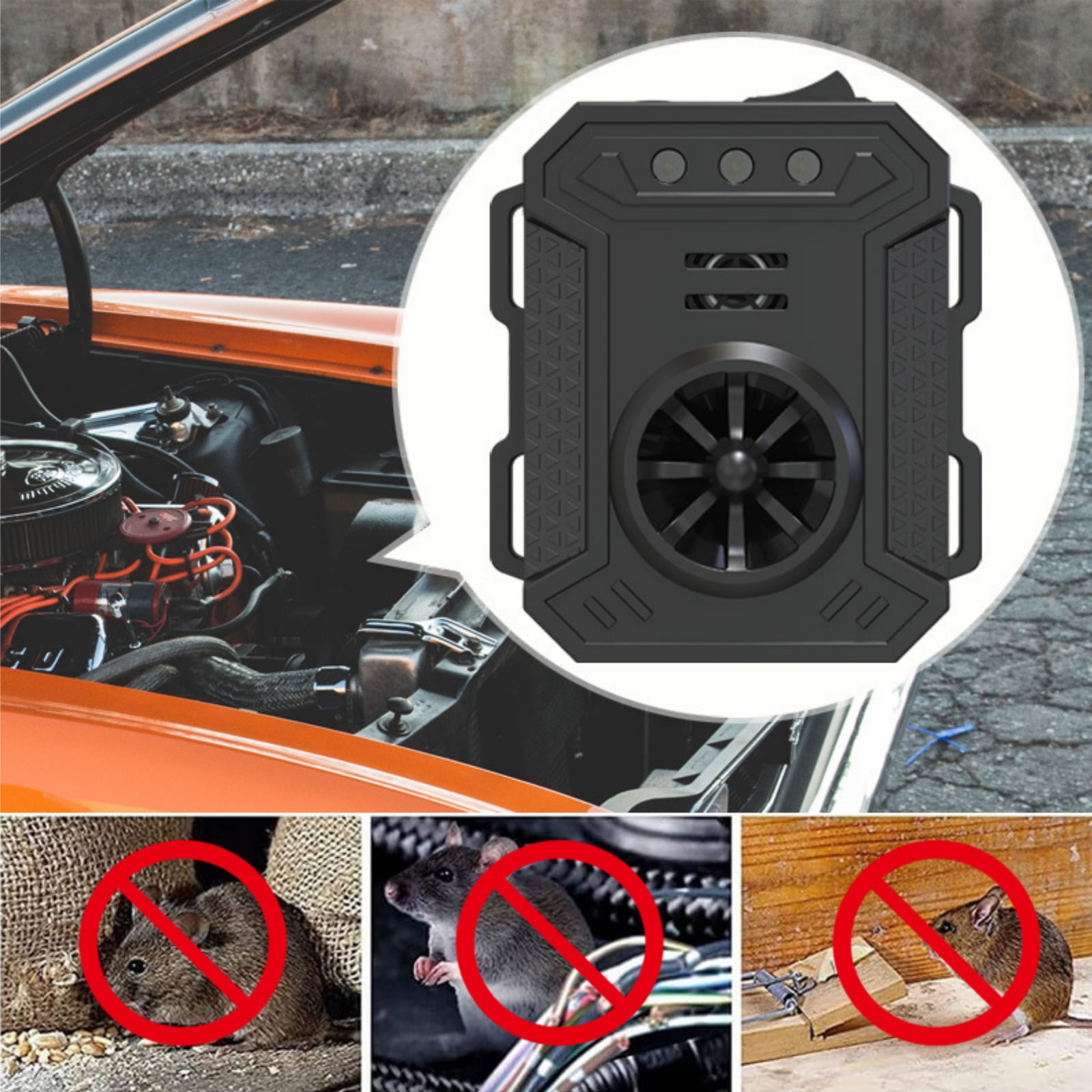 Paddsun Ultrasonic Rodent Deterrent, 4 Pack Mouse Rat Pest Deterrent for Car with Battery Powered Under Hood Keep Mice Out of Cars Engines Indoor Outdoor Garage Hoom