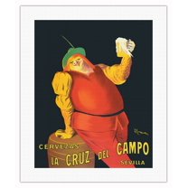 Cruz del Campo Brewery Beers - Seville Spain - Vintage Advertising Poster by Leonetto Cappiello c.1906 - Fine Art Rolled Canvas Print 16in x 20in