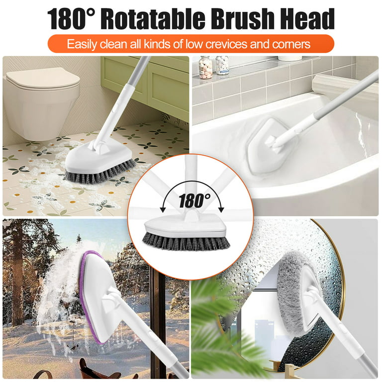 1pc Long Handle Bathroom Cleaning Brush, Hard Bristle Brush For Household  Use, Ideal For Toilet, Tile, Bathtub And Floor Cleaning