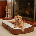 thumbnail image 3 of Happy Hounds Buster Sherpa Rectangle Pillow Style Dog Bed, Latte, Small (36 x 24 in.), 3 of 8
