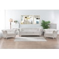thumbnail image 2 of Holaki 85" Chesterfield Fabric 3 Seater Couch+39" Single Chair Set Furniture,Upholstered Sofa with Tufted Back,Roll Arm Classic Chesterfield Settee Couches for Living Room,Office, 2 of 8
