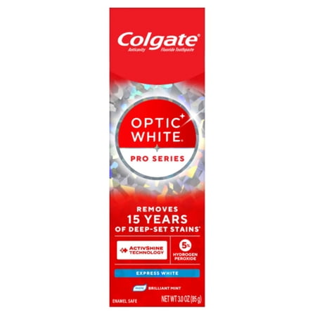 Colgate Optic White Pro Series Express White Toothpaste with 5% Hydrogen Peroxide, 3.0 OZ