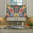 thumbnail image 2 of Yayeee Kitchen Curtains Tier Pair Light Filtering 27"x24" Rod Pocket Short Cafe Window Panel, Dark Floral, 2 of 7