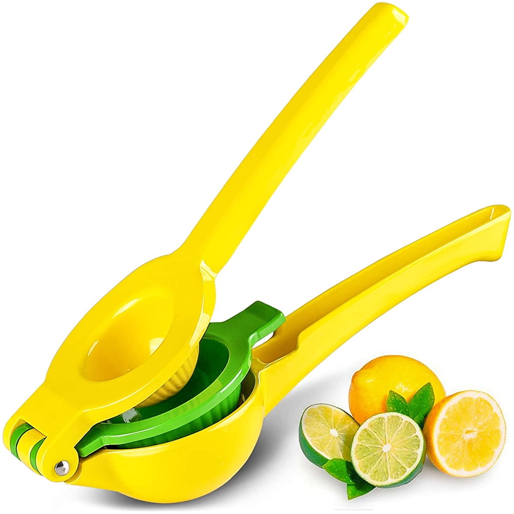 Meidong Lemon Lime Squeezer Hand Juicer Manual Press Citrus Juicer No Seed 2 in 1 Double Layers Yellow