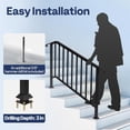 thumbnail image 5 of SPECSTAR 2-Pack Galvanized Steel Hand Rails for Outdoor Steps – 54.1" Curved Ends and Safety Balusters Exterior Railing Kit (5-Step, Black), 5 of 8