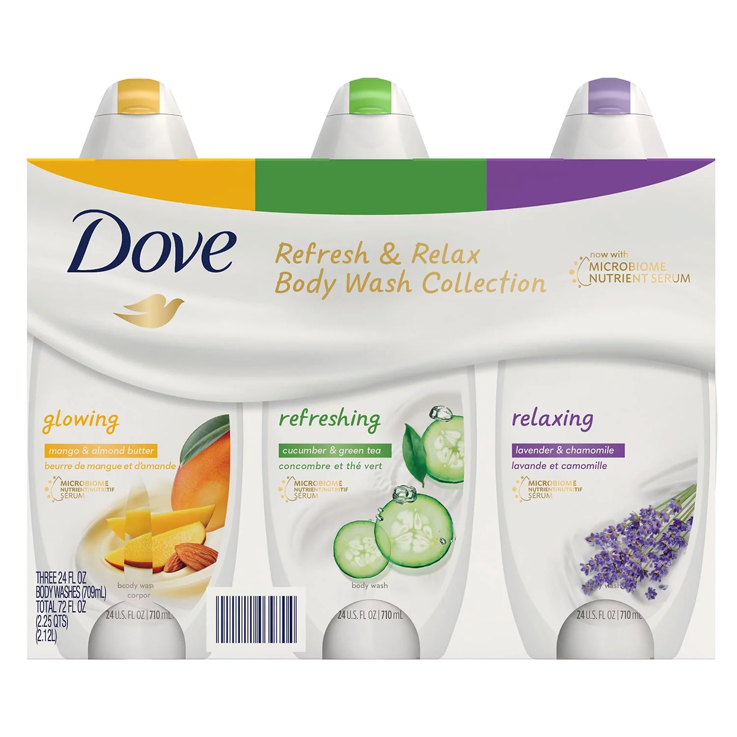 Dove Refresh & Relax Body Wash Collection, 24 Fluid Ounce (Pack of 3