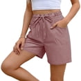 thumbnail image 1 of Shorts d'Été à Rayures pour Femmes avec Poches, Décontractés, Amples, à Cordon, Taille Élastique, Shorts de Plage d'Été Rouges TG, 1 of 8