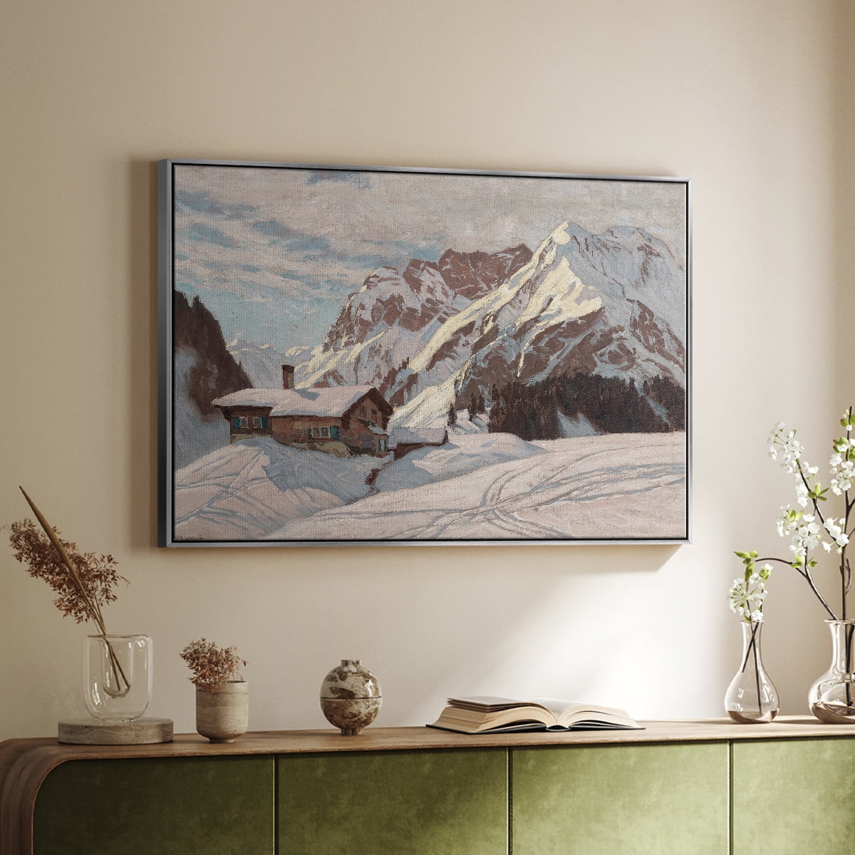 Vintage Landscape-CLXIII By Wexford Home Framed in Silver Wood Gallery Wrapped Canvas 17 in. x 25 in.