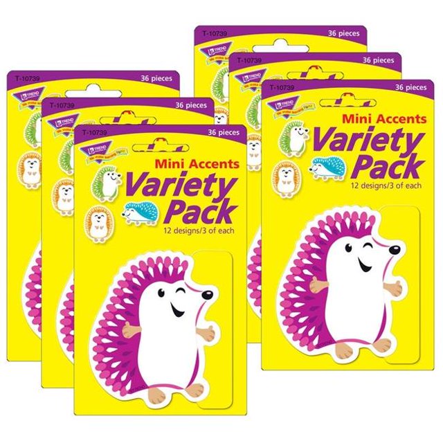 Trend Enterprises T-10739-6 Colorful Hedgehogs Mini Accents Pack - 6 per Pack