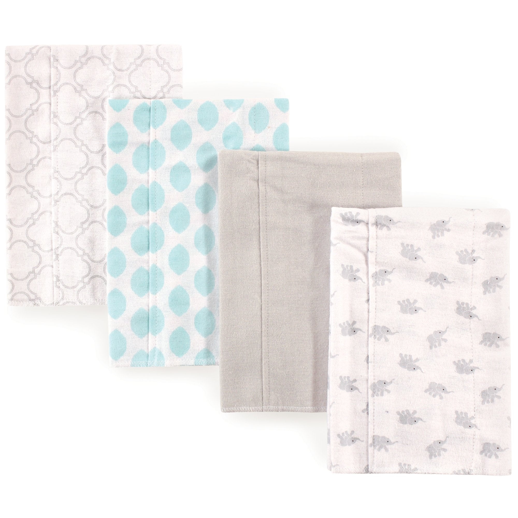 Luvable Friends Baby Girl Cotton Flannel Burp Cloths 4pk, Rainbow, One Size