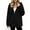 Black, variant on Women's Hooded Fleece Zip Up Jacket Long Sleeve Drawstring Sherpa Coat with Side Pockets Soft Warm Loose Fit Fall Winter Outerwear,Size:S-XXL