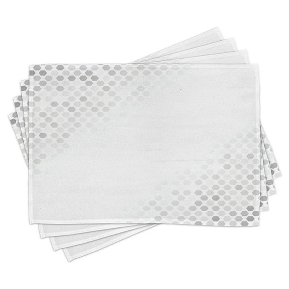 Ambesonne Geometric Place Mats Set of 4, Abstract Mosaic Art, Standard Size, White