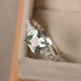thumbnail image 2 of genuine natural green amethyst ring engagement ring oval cut solid sterling silver ring green gemstone ring, 2 of 2