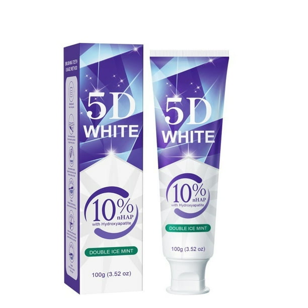Pasta de dientes 9D con fluorocarbono y apatita. Limpieza, blanqueamiento y protección del aliento.