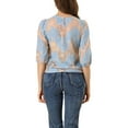 thumbnail image 3 of Allegra K Women's 3/4 Lantern Sleeve Semi Sheer Retro Lace Tops, 3 of 6
