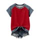thumbnail image 3 of Camiseta de Moda de Verano de Color Sólido de Cuello Redondo de la Camiseta de la Mujer de Manga Corta de la Camiseta de la Camiseta de la Camiseta de la Camiseta de la Camiseta de la Camiseta de la, 3 of 7