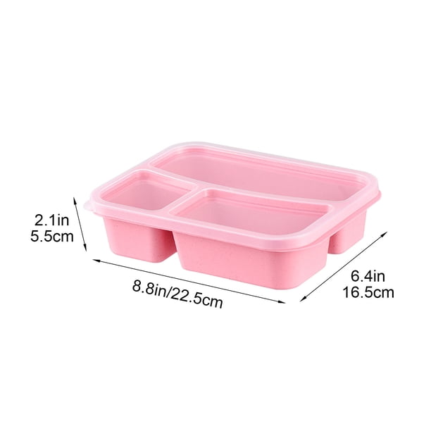 Lonchera dividida para estudiantes, calentable en microondas, transparente, para ensalada y fruta