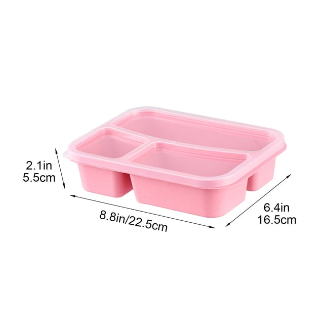 MORESEC Boîte à Lunch Compartimentée Compatible Micro-Ondes avec Couvercle, Contenant Bento à 3 Compartiments pour Préparation de Repas Salade Fruits et Collations, Contenant de Rangement Alimentaire en Plastique Portable pour l'École le Travail le Bureau le Pique-Nique