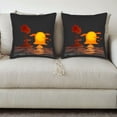 thumbnail image 3 of Set of 2 18x18in Throw Pillow Covers - Serene Sunset Island Design with Palm Trees Perfect for Couch Bed or Car Decor, 3 of 8
