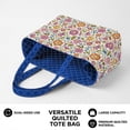 thumbnail image 5 of Pzuqiu Floral Large Capacity Quilted Tote Bag for Women, Reversible Blue Puffer Hobo Shoulder Bag, Lightweight Laptop Tote for Work, Travel, Shopping, College, Everyday Use, 5 of 7
