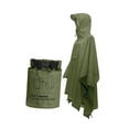 thumbnail image 2 of Chaqueta impermeable ligera con cordón impermeable con capucha para Verde militar, 2 of 9