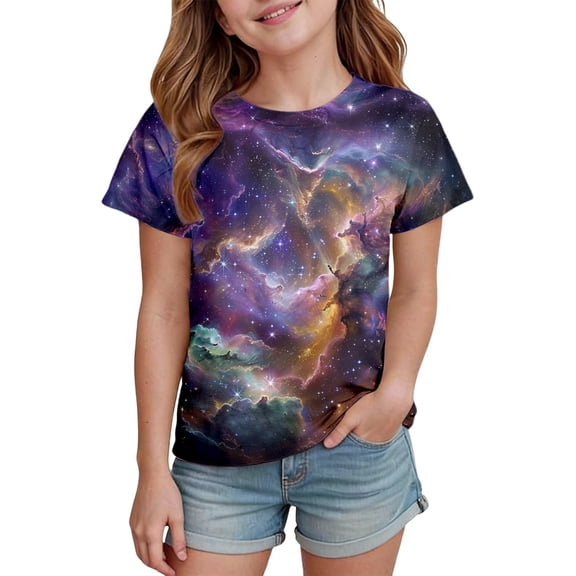 gcong Clothing for Girls Girls' Tees Short Sleeve Round Neck, Tees for Girls Size 16 Girls Clothes