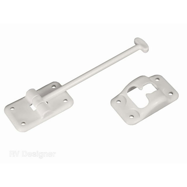 RV Designer Attrape-Porte E235 pour Garder les Portes de VR Ouvertes; Style T; Longueur 6 Pouces; Blanc; Plastique; Simple