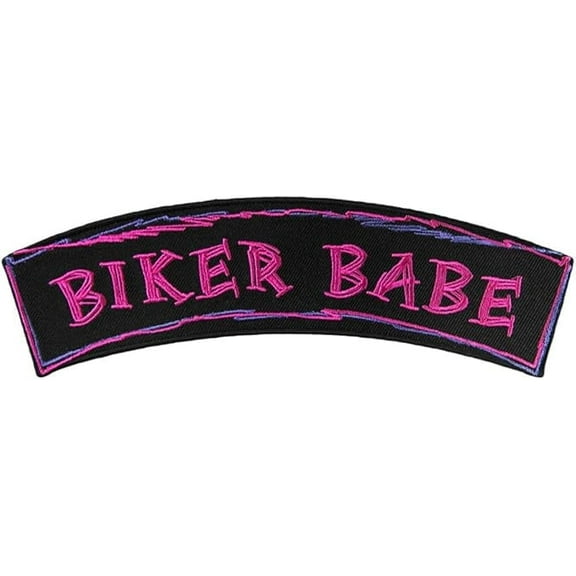 Biker Babe Pink & Purple Rocker Patch, Kids Rocker Patches