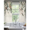 thumbnail image 2 of Christmas Winter Sheer Curtains 2 Panels Set, Pine Tree Berry Eucalyptus Retro Linen Window Sheer Curtains for Living Room/Bedroom, Light Filtering Rod Pocket Voile Drapes, 52" W x 72" L, 2 of 7
