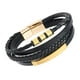 thumbnail image 5 of Pulsera de cuero multicapa personalizada, resistente y moderna, para amigos y familias. Hebilla de oro, 5 of 8