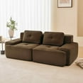 thumbnail image 4 of FFH 80" Corduroy Loveseat Modular Cloud Couch Sectional Sofa for Living Room (Brown, 2 Seater), 4 of 14