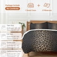 thumbnail image 6 of 3 Piece Leopard Print Duvet Cover Set Twin Size,Microfiber Comforter/Quilt Cover with Corner Ties and 2 Pillowcases,Chic Abstract Black Brown Animals Texture All Season Bedding with Zipper Closure, 6 of 8