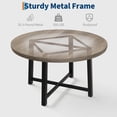 thumbnail image 3 of Studyset Round Dining Table for 4-6,47 inch Wood Dining Room Table with Sturdy Metal Frame & Rustic Brown Finish,Industrial Dinner Table,Large Round Table Circle Kitchen Table for Dining Room,Kitchen, 3 of 7