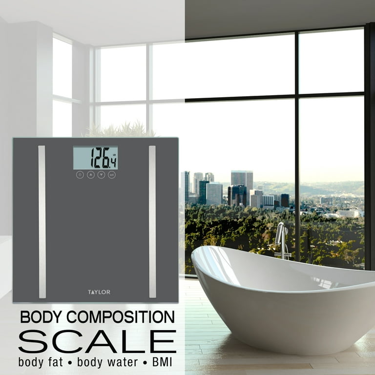 Glass Body Composition Personal Scale Gray/Clear - Taylor