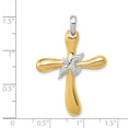 thumbnail image 3 of 14k Two-tone Dove Cross Pendant, 3 of 3