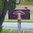 thumbnail image 4 of Yayeee Mailbox Cover Magnetic Standard Size Post Box Cover Wrap Decor, Colorful UFO, 4 of 9