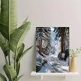 thumbnail image 6 of Snow Evergreen Winter Forest Path Canvas Print, Serene Seasonal Rustic Home Living Room Wall Decor Art, 6 of 7