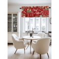 thumbnail image 2 of Christmas Bird Valances for Windows, Poinsettia Floral Holly Fruit Xmas Ball Red Light Filtering Window Treatment Valances, Rod Pocket Small Curtains for Kitchen/Bathroom, 42"x12", 2 of 9