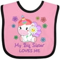 thumbnail image 3 of Inktastic My Big Sister Loves Me- Cute Unicorn Boys or Girls Baby Bib, 3 of 4