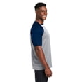 thumbnail image 3 of Team 365 TT62 Unisex Zone Colorblock Raglan T-Shirt-Athletic Heather/ Sport Dark Navy-2XL, 3 of 3