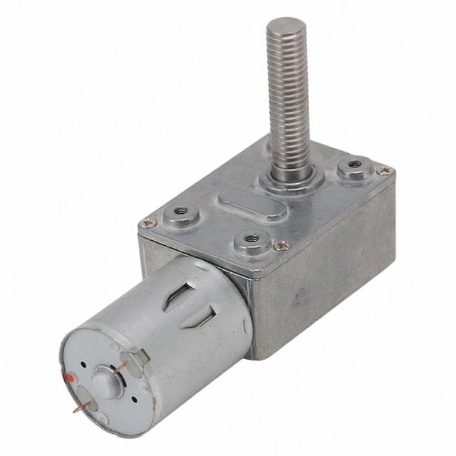 Micro High Torque DC Gear Motor with Speed Reduction Turbine Electric Reversible Worm Gearbox 12V M8x33mm Shaft 210RPM Self Locking Capability