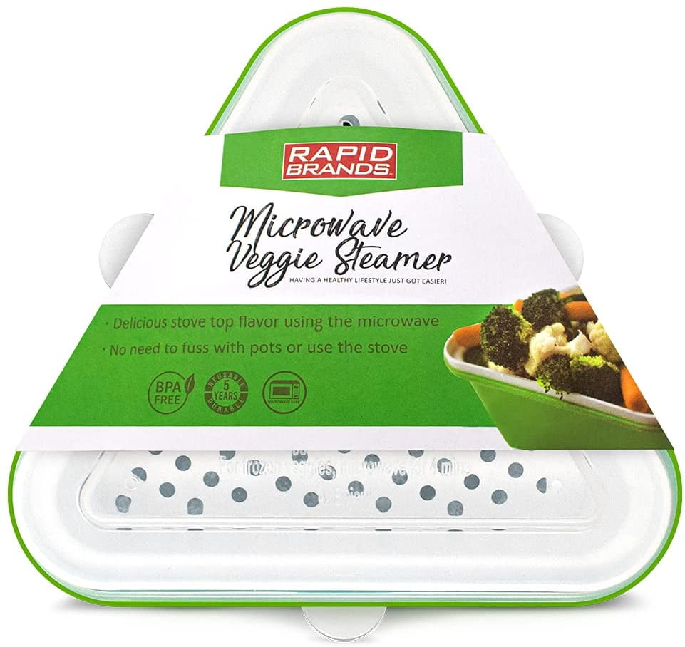 Rapid Veggie Steamer Microwave Fresh & Frozen Vegetables in Less Than 4