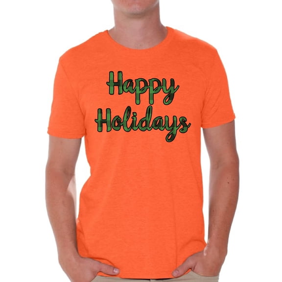 Awkward Styles Xmas Shirts for Men Christmas Plaid Happy Holidays T-Shirt