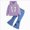 C556--Purple, variant on 2-3 Years Girls Clothes Spring Outfits Tops&Wide Leg Pants With Pockets Fall Sets 3 8 Years Kids Toddler Girl Clothes Set Hooded Long Sleeve Sweatshirt And Bell White