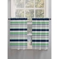 thumbnail image 5 of Green Grey Striped Bathroom Window Curtain, Farmhouse Stripes Modern Abstract Art Light Filtering Coffee Kitchen Curtains, Bedroom Living Room Curtains 2 Panel 84"x54", 5 of 6
