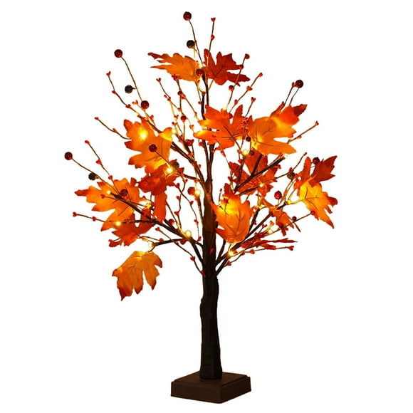 Outdoor Christmas Decorations,Christmas Lights Outdoor,Maple Tree with Red Fruit Lights Led Christmas Party Home Decorations Indoor Thanksgiving Event Lighting Tree.,Outdoor Christmas Lights