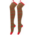 thumbnail image 2 of XIYNBAOK 2 Pairs Christmas Knee High Santa Gnome Socks for Women Elf Reindeer Socks Xmas Stocking Winter Warm Thick Tall Long Boot Stockings Leg Warmers Novelty Funny Socks, 2 of 5