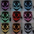thumbnail image 1 of Máscara luminosa LED, máscara de terror de Halloween, bola de maquillaje, accesorios de disfraz, máscara facial de terror, 1 of 2