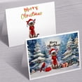 thumbnail image 3 of Merry Christmas Devon Rex Enjoys Catmas Winter Xmas Holiday 7x5in Folded Greeting Card Cat Lover Kitten Owner Gifts Single Note Card with Envelope - 02022, 3 of 5