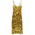 thumbnail image 6 of Gold Sequin effect Sleeveless Dress evening dress ladies elegant evening dresses for women cocktail dresses, 6 of 6